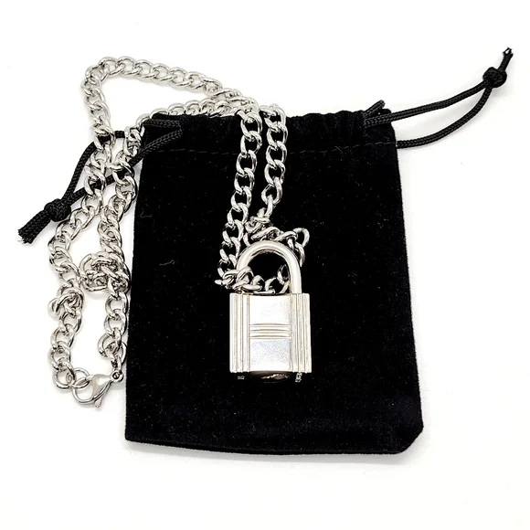 Hermes Cadena Silver Lock #51 On Chain - Picture 2 of 7